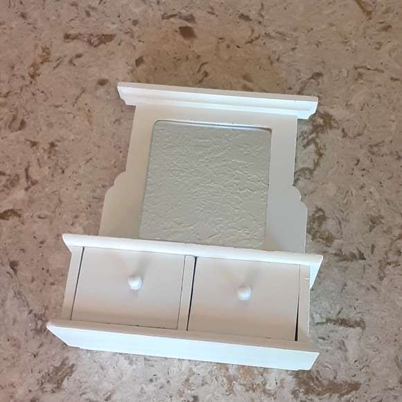 2 drawer mirrored shelf chest white